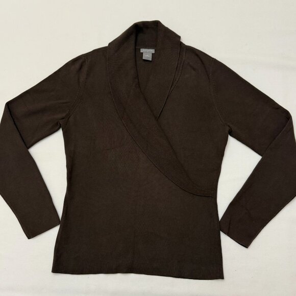 Pre-Owned Ann Taylor Women's Dark Brown Sweater V-Neck SZ Medium - Picture 2 of 6